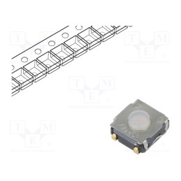 10 pcs : KSC223J LFG - Microswitch TACT, SPST-NO, Pos: 2, 0.05A/32VDC, SMT, none, 3.5mm