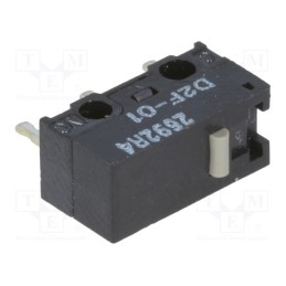 10 pcs : D2F-01 - Microswitch SNAP ACTION, 0.1A/30VDC, without lever, SPDT, Pos: 2