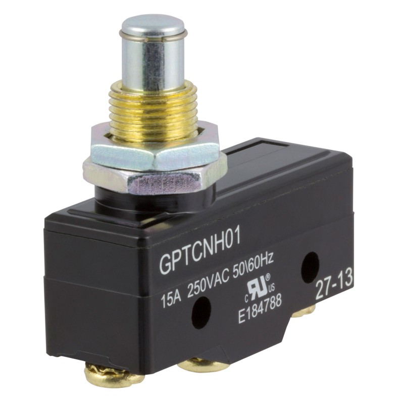 1 pcs - ZF Plunger Micro Switch, Screw Terminal, 15 A @ 250 V ac, SPDT