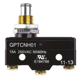 1 pcs - ZF Plunger Micro Switch, Screw Terminal, 15 A @ 250 V ac, SPDT