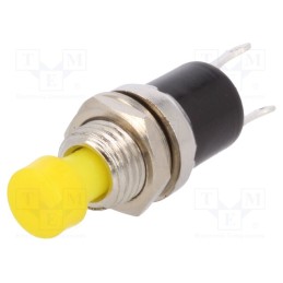 10 pcs : PS10BYL - Switch: push-button, Pos: 2, SPST-NO, 1A/250VAC, OFF-(ON), on panel