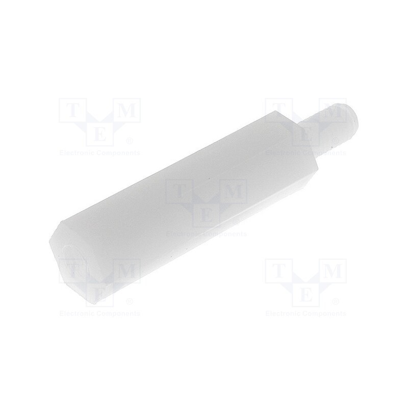 50 pcs : TP-21 - Screwed spacer sleeve, hexagonal, polyamide, M3, M3, 21mm