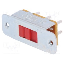 10 pcs : SL13B-022(AMF1)0 - Switch: slide, Pos: 2, DPDT, 3A/250VAC, ON-ON, screw,THT, SL13B