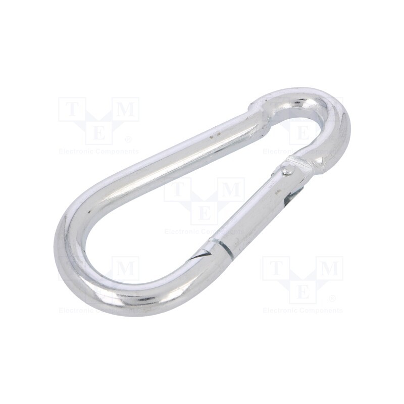 10 pcs : KSO.8.80 - Carabiner, steel, for rope, L: 80mm, zinc, 8mm