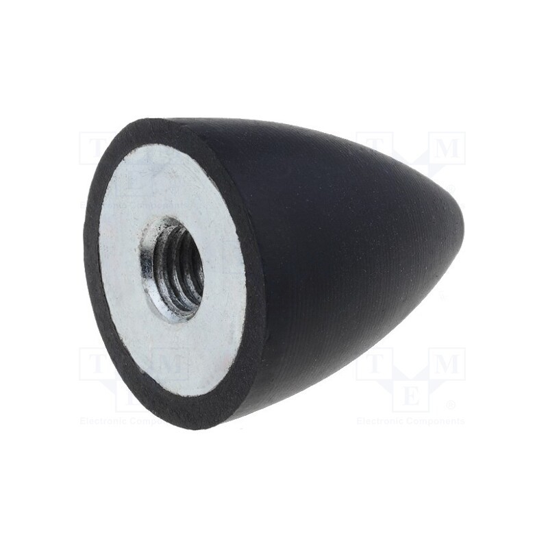 10 pcs : DVA.7-20-24-M6-55 - Vibration damper, M6, Ø: 20mm, rubber, L: 24mm, H: 6mm, 113N
