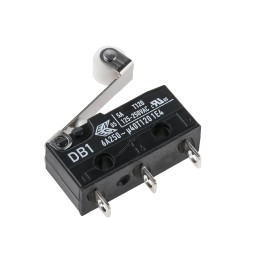 1 pcs - ZF Short Roller Lever Micro Switch, Solder Terminal, 6 A @ 250 V ac, SPDT