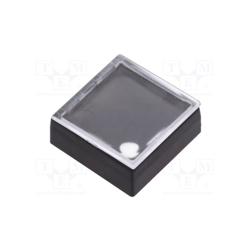 10 pcs : 834.900.013 - Button, rectangular, colourless, ABS, 18.3x18.3mm