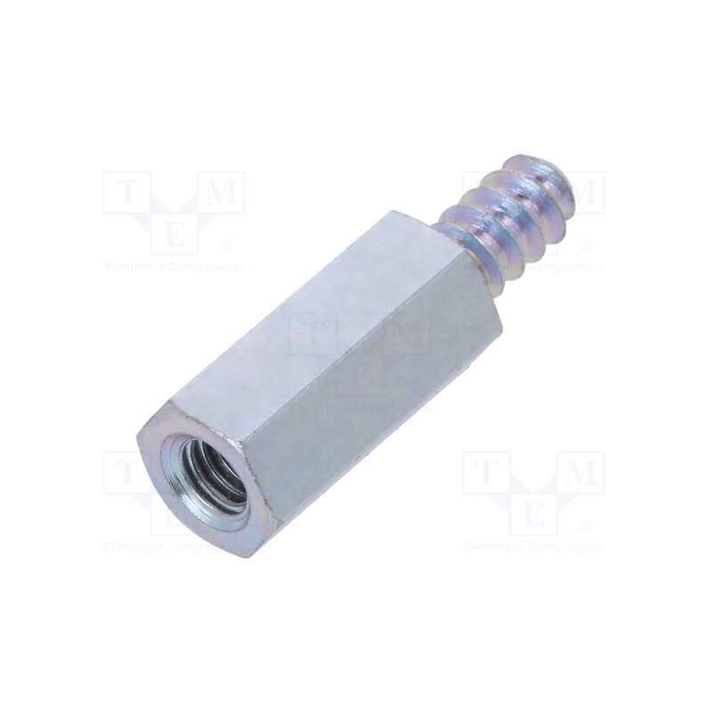50 pcs : 226ST4.2X15 - Screwed spacer sleeve, 15mm, Int.thread: M4, Ext.thread: ST4,2