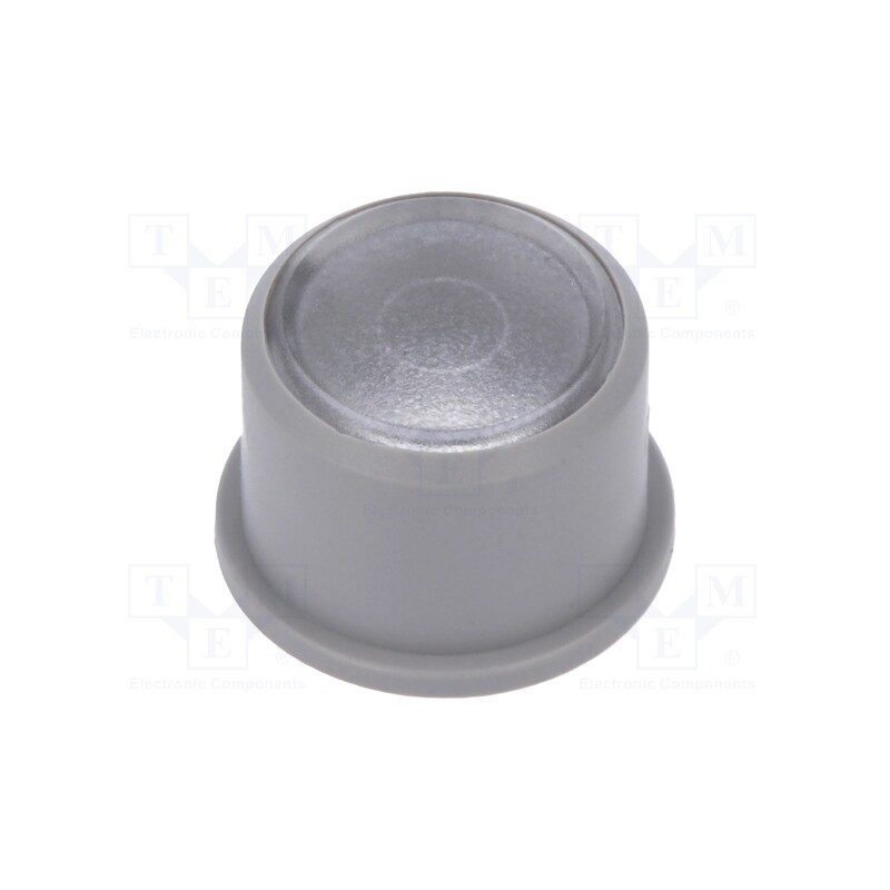 10 pcs : 1F031 - Button, round, grey, Ø9.6mm, plastic, MEC1625006,MEC3FTH9
