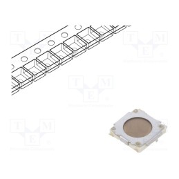 10 pcs : EVQ5PLA08 - Microswitch TACT, SPST, Pos: 2, 0.02A/15VDC, SMD, none, OFF-(ON)