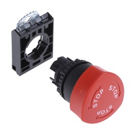 1 pcs - BACO Red Stop, Turn to Reset Push Button Head, 22mm Cutout, IP66