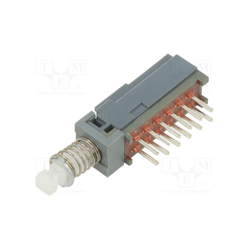 10 pcs : PBH4UOANAGX - Switch: push-button, Pos: 2, 4PDT, 0.1A/30VDC, ON-(ON), THT