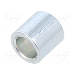 50 pcs : 325/3.4X05 - Spacer sleeve, 5mm, cylindrical, brass, nickel, Out.diam: 5mm
