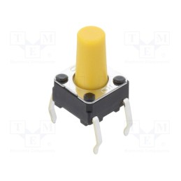 10 pcs : B3F1072 - Microswitch TACT, SPST-NO, Pos: 2, 0.05A/24VDC, THT, none, 1.47N
