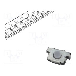 10 pcs : EVQP4KB3Q - Microswitch TACT, SPST, Pos: 2, 0.02A/12VDC, SMT, 6x3.5x3.5mm, grey