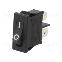 10 pcs : RD11131121 - ROCKER, SPST, Pos: 2, OFF-ON, 6A/250VAC, black, Rcont max: 35mΩ, RD1