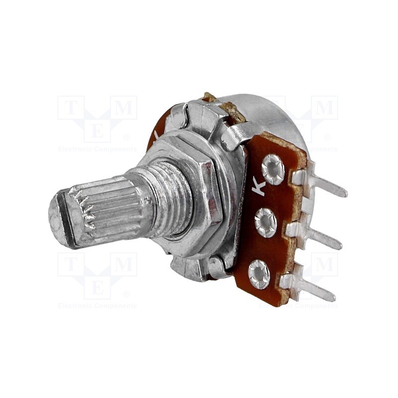 10 pcs : R16148-1A-2-B100K - Potentiometer: shaft, single turn, 100kΩ, 125mW, ±20%, THT, 6mm