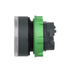 1 pcs - Schneider Electric ZB5 Series White Illuminated Spring Return Push Button Head, 22mm Cutout, IP66, IP67, IP69K