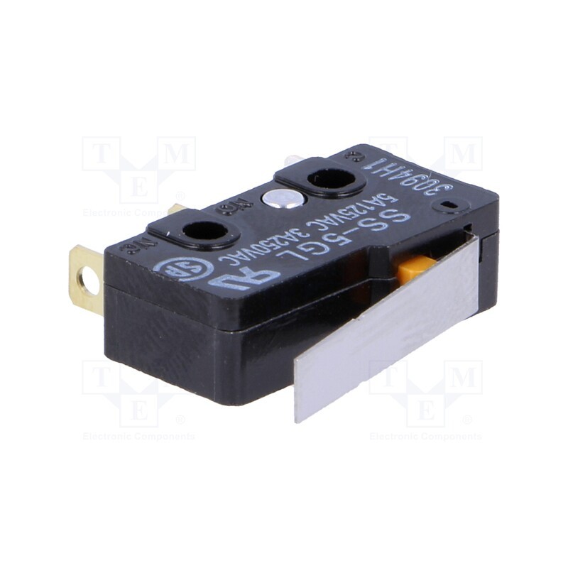 10 pcs : SS-5GL - Microswitch SNAP ACTION, 5A/125VAC, with lever, SPDT, ON-(ON)