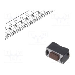 10 pcs : TSS 31 N - Microswitch TACT, SPST-NO, Pos: 2, 0.05A/12VDC, SMD, none, 1.6N