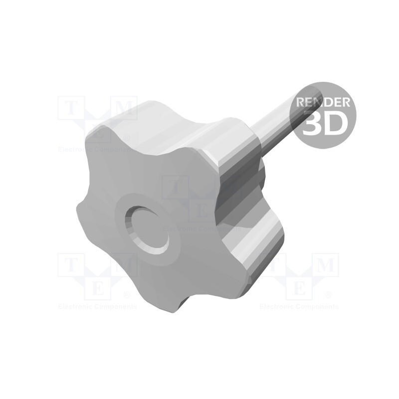 10 pcs : VCT.32 P-M6X40-C9 - Knob, Ø: 32mm, Ext.thread: M6, 40mm, H: 23mm, technopolymer PP