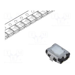 10 pcs : EVQP2P02M - Microswitch TACT, SPST, Pos: 2, 0.02A/15VDC, SMT, none, 2.1mm, white
