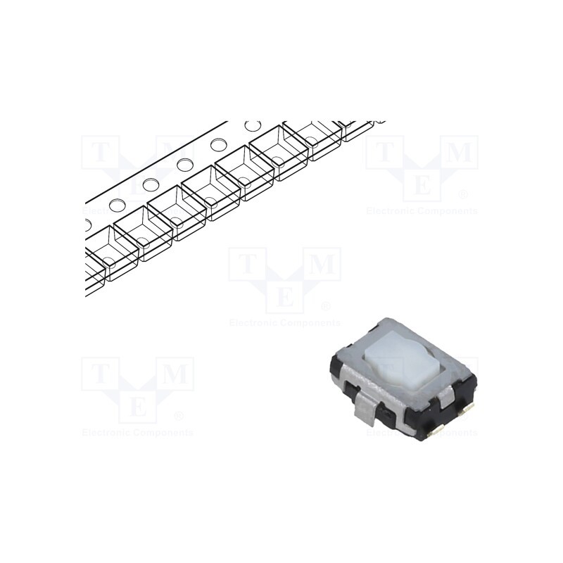 10 pcs : EVQP2P02M - Microswitch TACT, SPST, Pos: 2, 0.02A/15VDC, SMT, none, 2.1mm, white
