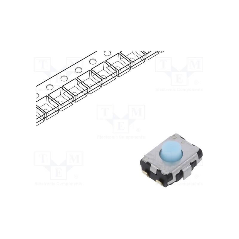 10 pcs : EVQP2B02B - Microswitch TACT, SPST, Pos: 2, 0.02A/15VDC, SMD, none, OFF-(ON)