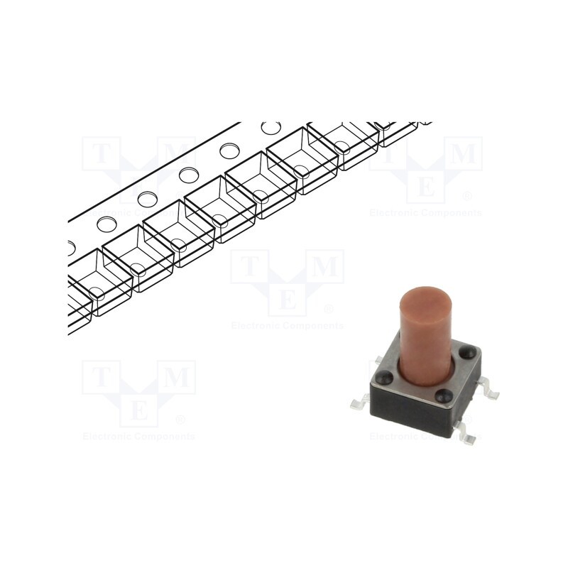 10 pcs : TSS 65 N - Microswitch TACT, SPST-NO, Pos: 2, 0.05A/12VDC, SMD, none, 1.6N