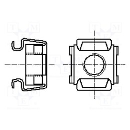50 pcs : 1538349 - Nut, cage, M6, A2 stainless steel, BN 3307