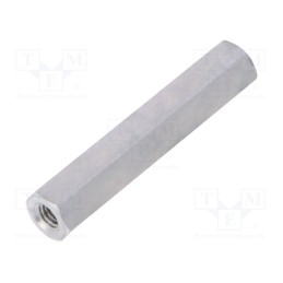 50 pcs : 134X30 - Screwed spacer sleeve, 30mm, Int.thread: M3, hexagonal, aluminium