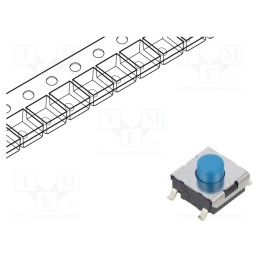 10 pcs : B3FS-1015P - Microswitch TACT, SPST-NO, Pos: 2, 0.05A/24VDC, SMD, none, 2.55N