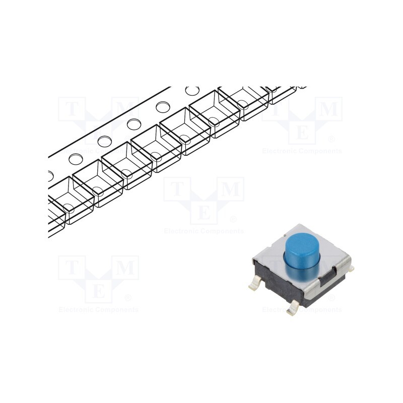 10 pcs : B3FS-1015P - Microswitch TACT, SPST-NO, Pos: 2, 0.05A/24VDC, SMD, none, 2.55N
