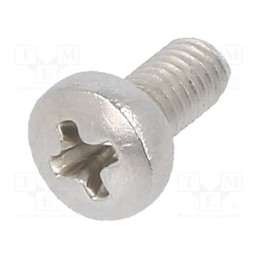 500 pcs : 1250477 - Screw, M3x6, Head: cheese head, Phillips, PH1, A2 stainless steel