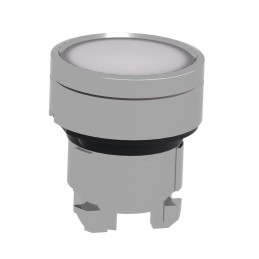 1 pcs - Schneider Electric Harmony XB4 Series White Illuminated Spring Return Push Button Head, 22mm Cutout, IP66, IP67, IP69K