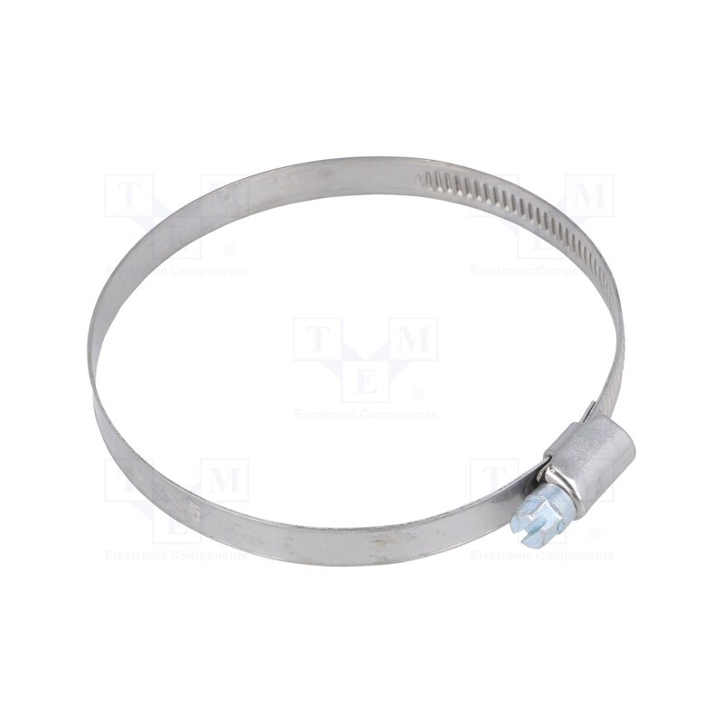 10 pcs : D4070 - Worm gear clamp, W: 9mm, Clamping: 70÷90mm, chrome steel AISI 430