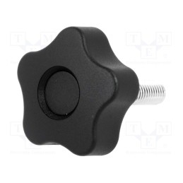 10 pcs : VCT.40 P-M8X25 - Knob, Ø: 40mm, Ext.thread: M8, 25mm, H: 27mm, technopolymer PP
