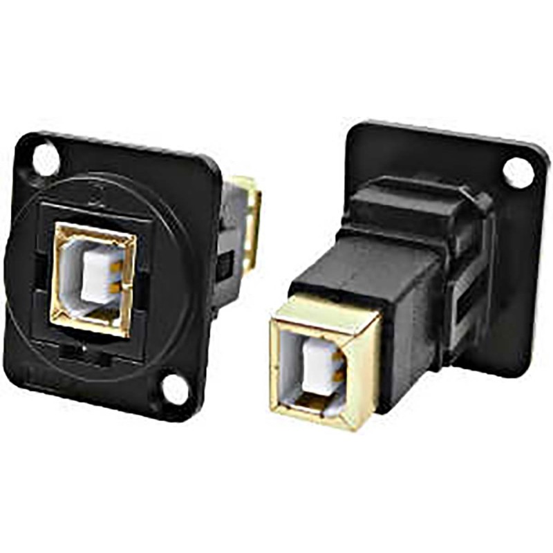 1 pcs - RS PRO Straight, Panel Mount, Socket to Socket Type B to B 2.0 IP40 Feedthrough USB Connector