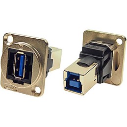 1 pcs - RS PRO Straight, Panel Mount, Socket Type A to B 3.0 IP40 Feedthrough USB Connector