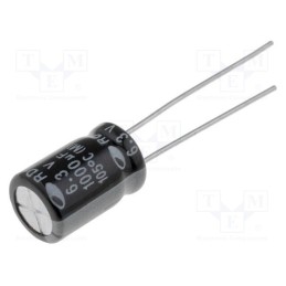 20 pcs : RD0J108M0811MBB - Capacitor: electrolytic, THT, 1000uF, 6.3VDC, Ø8x11.5mm, ±20%