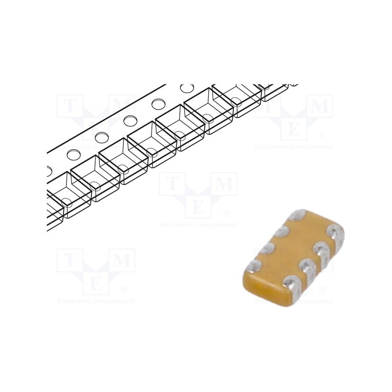 10 pcs : W3A41C102MAT2A - Capacitor: ceramic, MLCC, 1nF, 100V, X7R, ±20%, SMD, 0612