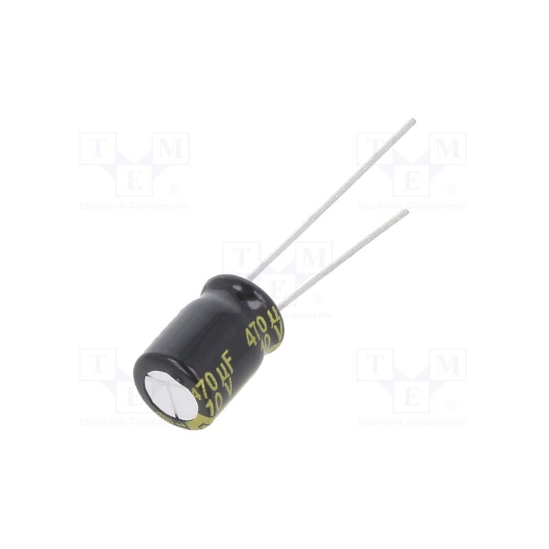 10 pcs : EEUFM1A471 - Capacitor: electrolytic, low ESR, THT, 470uF, 10VDC, Ø8x11.5mm
