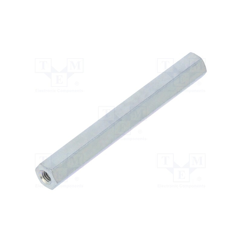 50 pcs : 125X50 - Screwed spacer sleeve, 50mm, Int.thread: M3, hexagonal, steel