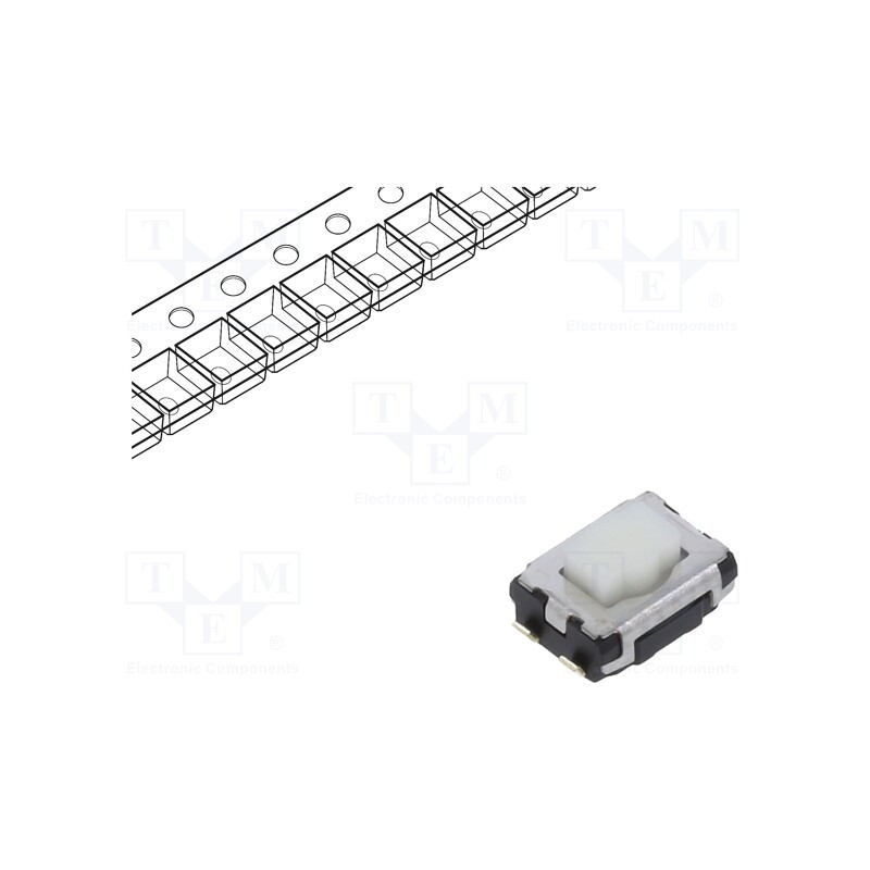 10 pcs : EVQP2V02W - Microswitch TACT, SPST, Pos: 2, 0.02A/15VDC, SMD, none, OFF-(ON)