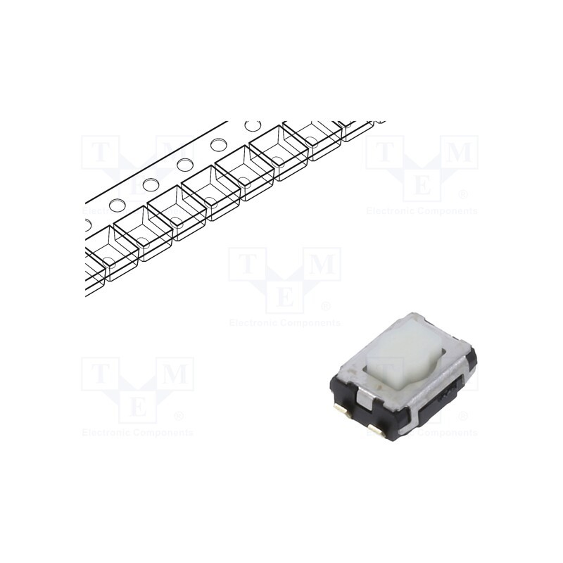 10 pcs : EVQP2P02W - Microswitch TACT, SPST, Pos: 2, 0.02A/15VDC, SMD, none, OFF-(ON)