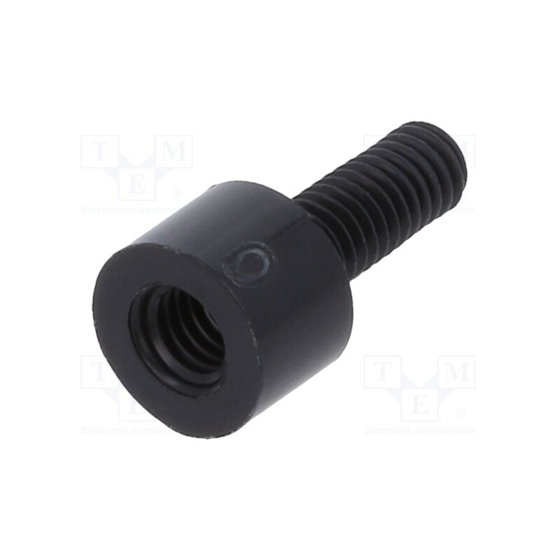 50 pcs : 285RDX04 - Screwed spacer sleeve, cylindrical, polyamide, M3, M3, 4mm, black