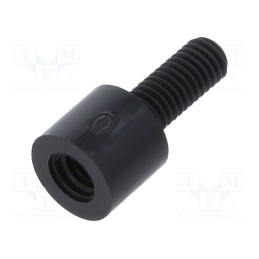 50 pcs : 285RDX05 - Screwed spacer sleeve, cylindrical, polyamide, M3, M3, 5mm, black