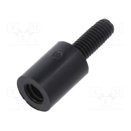 50 pcs : 285RDX08 - Screwed spacer sleeve, cylindrical, polyamide, M3, M3, 8mm, black