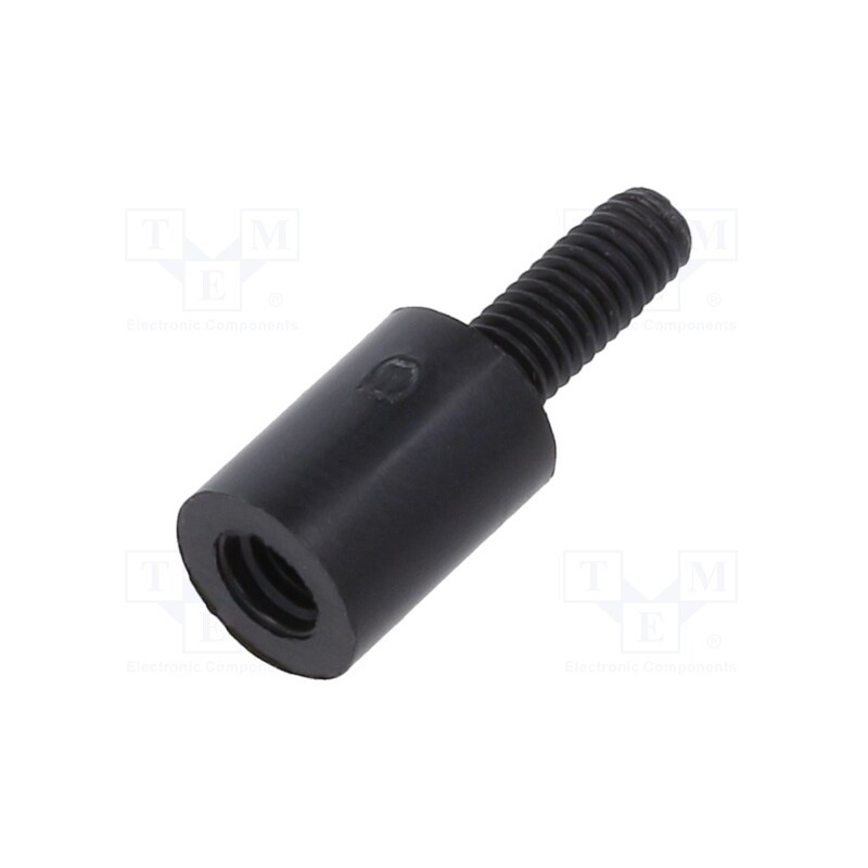 50 pcs : 285RDX08 - Screwed spacer sleeve, cylindrical, polyamide, M3, M3, 8mm, black