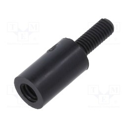 50 pcs : 285RDX10 - Screwed spacer sleeve, cylindrical, polyamide, M3, M3, 10mm, black